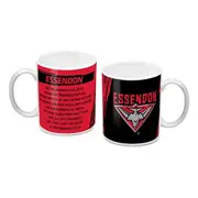 Essendon Bombers AFL Coffee Mug with Team Song 330ml