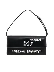 Off White Foldover Top Shoulder Strap Bag