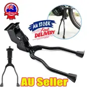 Double Leg Bicycle Stand Bike Kick Kickstand Parking Rack Side Support Black PJ
