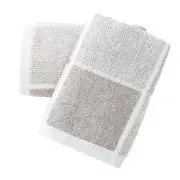 Checkered Hand Towel Set of 2 Soft 100% Cotton Terry Absorbent Decorative Grey