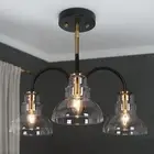 Black Gold Chandeliers Mid-Century Modern Chandelier Pendant Light Fixture wi...