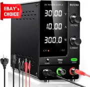 Variable DC Power Supply 30V 10A Lab Bench USB Charger Encoder Knob 240V Input