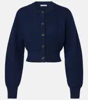 [Emilia Wickstead] Emilia Wickstead Albert cropped wool cardigan AU 16 blue