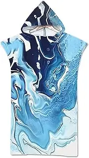 Changing Robe, Swimming Towel Surf Poncho Towel Changing Robe, Adult Bath Robe Hooded for Surfing Swimming, Wetsuit Portable Changing Towel Robe (Color : A, Size : One Size)