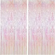 Gadpiparty 2pcs Curtain Foil Photo Decor Decorative Wall for Kindergarten Birthday Ornament Decoration Tassel Shimmer Plastic Accessary Decorations Rain Tinsel