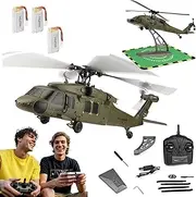 WL K170 Remote Controlled Helicopter, 4CH 2.4G Flybarless UH-60L RC Military Aircraft with Altitude Hovering, Brushless Motor for Adults, 6-Axis Gyro RC Plane