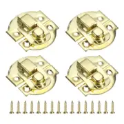 4 Pcs Hasp Clasp Latch Lock, 29 x 27mm Decorative Retro Toggle Latch, Gold