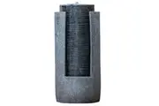 Protege Two Tone Solar Tower Fountain Water Feature, Contemporary Design, with Panel Kit, LED Lights