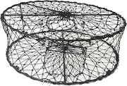 Kufa Sports Foldable Crab Trap with 3 Durable Stainless Steel Spring, Black, 30 Inch Diameter x 10 Inch Height