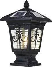 LED Solar Post Cap Lamp, IP65 Waterproof Light Outdoor Remote White