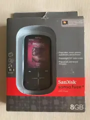 SanDisk Sansa Fuze+ Black 8GB Digital Media MP3 WMA Player SDMX20R-008GK-A57 NEW
