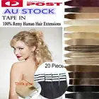 Tape-In On Russian Remy Human Hair Extensions Straight Hair Skin Weft Highlight