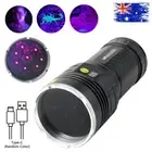 160W USB Rechargeable UV Light Torch BlackLight 365nM LED Flashlight Torch Lamp