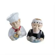 John Beswick Collectors Salt & Pepper Pot Chef Figurines - Geoff & Tracey