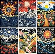DOTSOPS Diamond Painting Kits Art Adults Painting Kit Crafts DIY 5D Diamond Art Packs Kits Full for Adults Beginner Home Wall Decoration Gift 11.8x15.7 Inches (6 Pack Landscape Abstract)