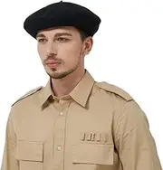 [JH JOEJERRY] Wool Beret Big French Artist Hat for Men Women Military Beret Green Black Blue