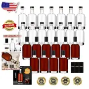 Clear Glass Wine Bottles Set - 24 Elegant Corked 100 ml Designs for Any Occasion