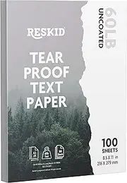 Reskid Tear Resistant Paper - 8.5x11in, 100 Sheets – Printable Like Paper