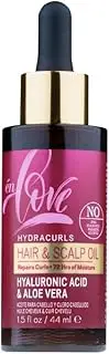 én Love HydraCurls Hair & Scalp Oil with Hyaluronic Acid & Aloe Vera | Soothes Scalp | Instant Hydation & Deep Moisture | 72 Hours of Moisture | Repairs Split Ends | Frizz Control | 1.5oz