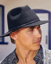 [Brixton] Brixton Men's Wesley Felt Hat in Black Size Small S Black