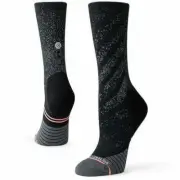 Stance Women Black Crew Nylon Compression Uncommon Running Performance Socks M