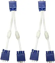LIFKICH 2PCS Splitter Adapter Cable Male to Dual Female Out Converter Video Mirroring Cord for Monitor and Tv Stable Data Transmission Design