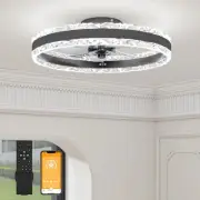Low Profile Ceiling Fans with Light and Remote, 19.7in Fandelier Ceiling Fan ...