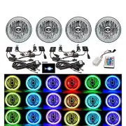5-3/4" IR RGB COB LED Color Change Halo Shift Angel Eye 6000K HID Headlights Set (for: Opel)