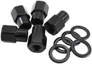 Aeroflow M12 X 1.25mm .550" Shank Open Wheel Nuts Black (5 Pack) - AF3015-6000