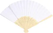 Alipis 10Pcs White Blank Folding Fans for Painting Craft Hand Fans Party Present for Creative Projects and Fun Activities