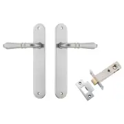 Sarlat Lever Oval Backplate Passage Kit Brushed Chrome