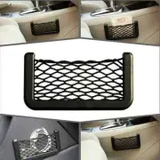 Car Black Storage Mesh Net Resilient String Phone Bag Holder Panel Storage Bag (for: Fiat)