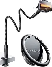 Flexible Nylon Braided Gooseneck Phone Holder with Ring Support