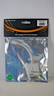 NEW Monoprice Mini Display Port To DVI Adapter MDP-M-DVI-F, White