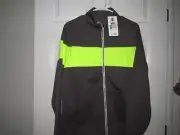 $50 NWT New UNDER ARMOUR Women's Large Full Zip Athletic Jacket Gray Neon Green