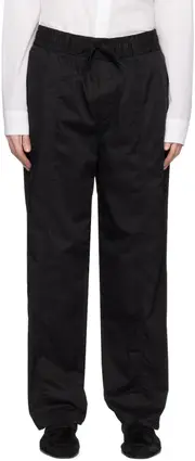 panelled drawstring cotton track pants EU54 Black