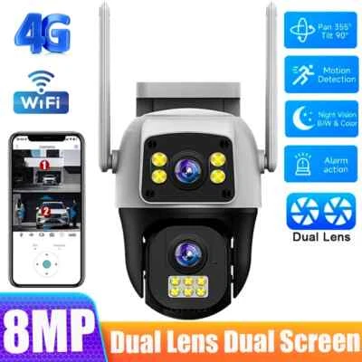 6MP Full HD 8CH Wireless NVR Security WIFI IP Dual Lens Camera System Kit New