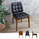 Boden-基維黑色皮革實木餐椅/單椅-柚木色-47x57x81cm
