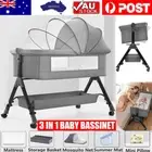 Baby Bassinet Cot Crib Bedside Sleeper Infant Newborn Bed Cradle Dark grey NEW