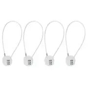 4 Pack 3 Digit Combination Lock 1.31Ft Wire Cable, Round Helmet Padlock Silver