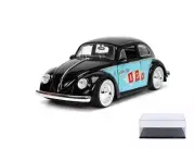 DIECAST CAR W/DISPLAY CASE 1959 VOLKSWAGEN BEETLE BLACK JADA 31382 1/24 SCALE