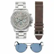 Vince Camuto VC/1147GYSVST Chronograph Stainless Steel Men's Watch Sunglass Set