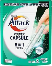 Biozet Attack Power Laundry Capsules 8 In 1 Clean 30 pack