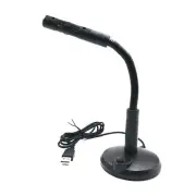 USB Computer Mini Microphone Stand Recording Mic For PC Desktop Laptop
