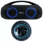 Memphis PRX12FT 12” 400 Watt RMS Car Audio Subwoofer+Portable Bluetooth Speaker
