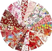 yuksok 20 Pieces Quilting Fabric Japanese Styles Handwork Pattern Printing Fashion Jelly Roll Strips Thickened Cotton for Sewing DIY, A