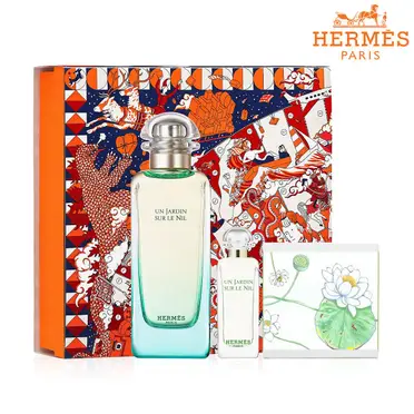 HERMES 愛馬仕UN JARDIN SUR LE NIL 尼羅河淡香水禮盒三件組