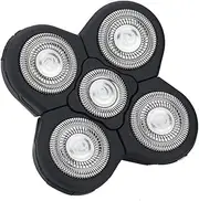 Men Electric Shavers Replacement Heads 5 in 1 Razor Replaceable Alternate Floating Washable Blade Trimmers Head(black)