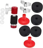 COSMEVIVI 1 Set Drum Felt Pad Drum Pad Cymbals Washers Cymbals Accessory Practice Felt Washers Metal Red