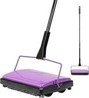 [Yocada] Carpet Sweeper Cleaner for Home Office Low Carpets Rugs Undercoat Carpets Pet Hair Dust Scraps Paper Small Rubbish Cleaning with a Brush Purple